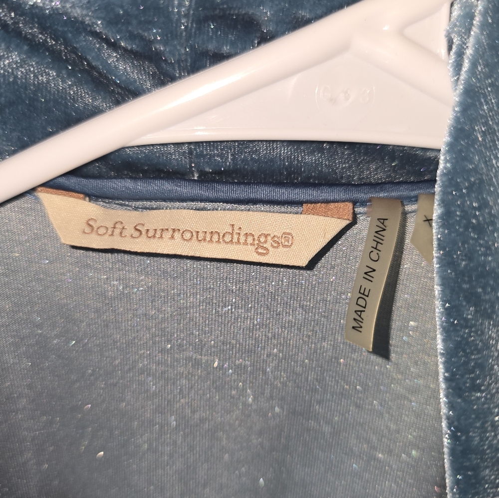 Soft Surroundings Velvet Blue Womens Vest XL Sleevelesd - Picture 6 of 9